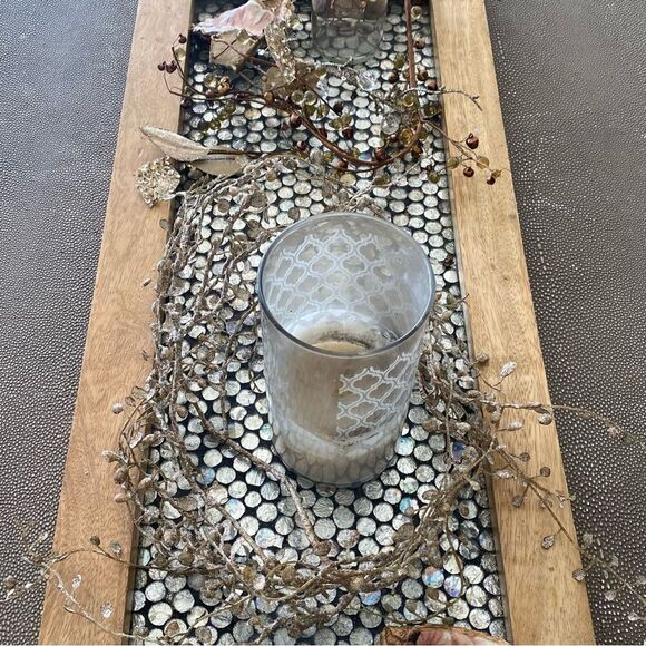 NWT New Winward Home Gold Shimmer Holiday Eucalyptus Winter Leaf Vine Garland - Picture 10 of 14